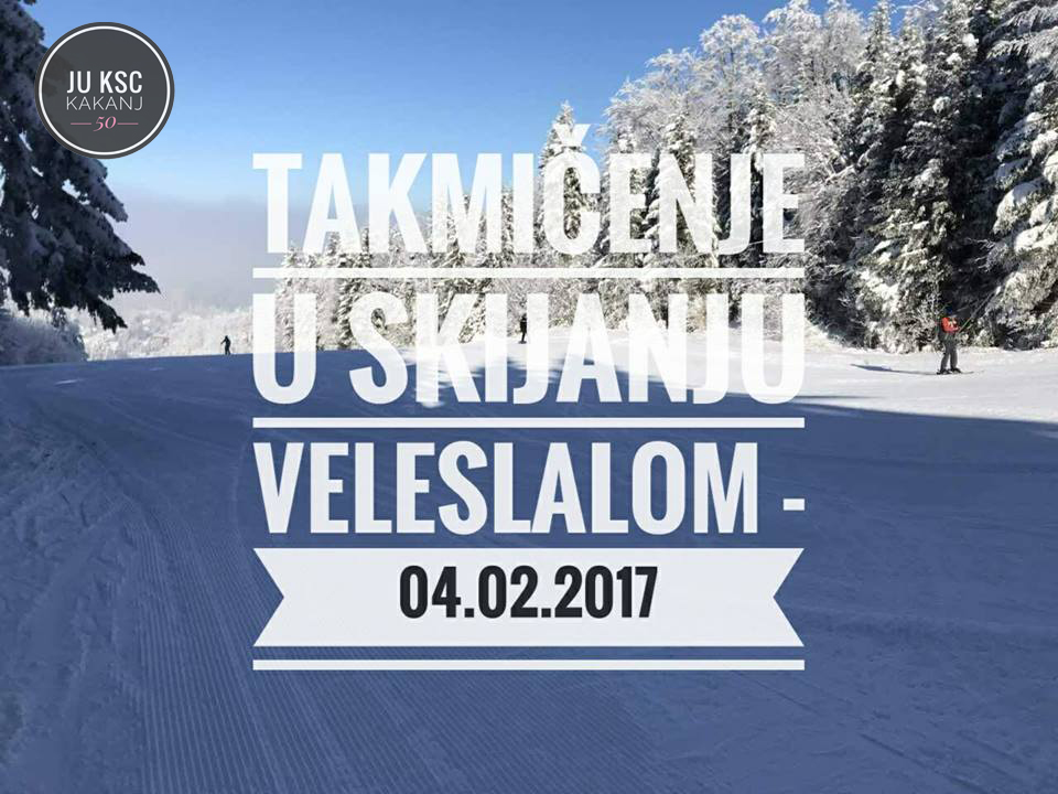 Obavijest za ski takmičenje u veleslalomu koje će se održati u Ski centru Ponijeri
