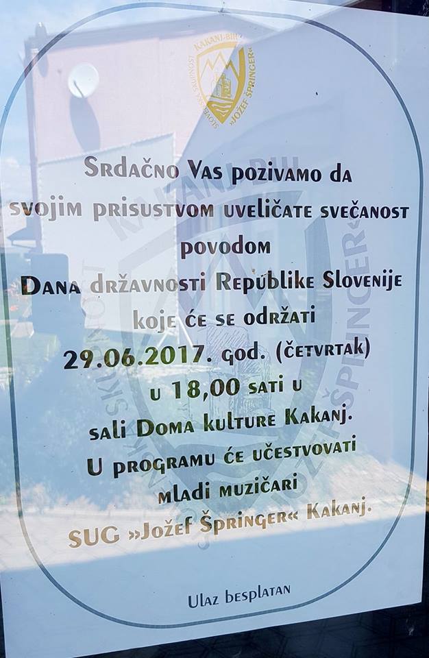 Svečanost povodom Dana državnosti Republike Slovenije u Domu kulture Kakanj