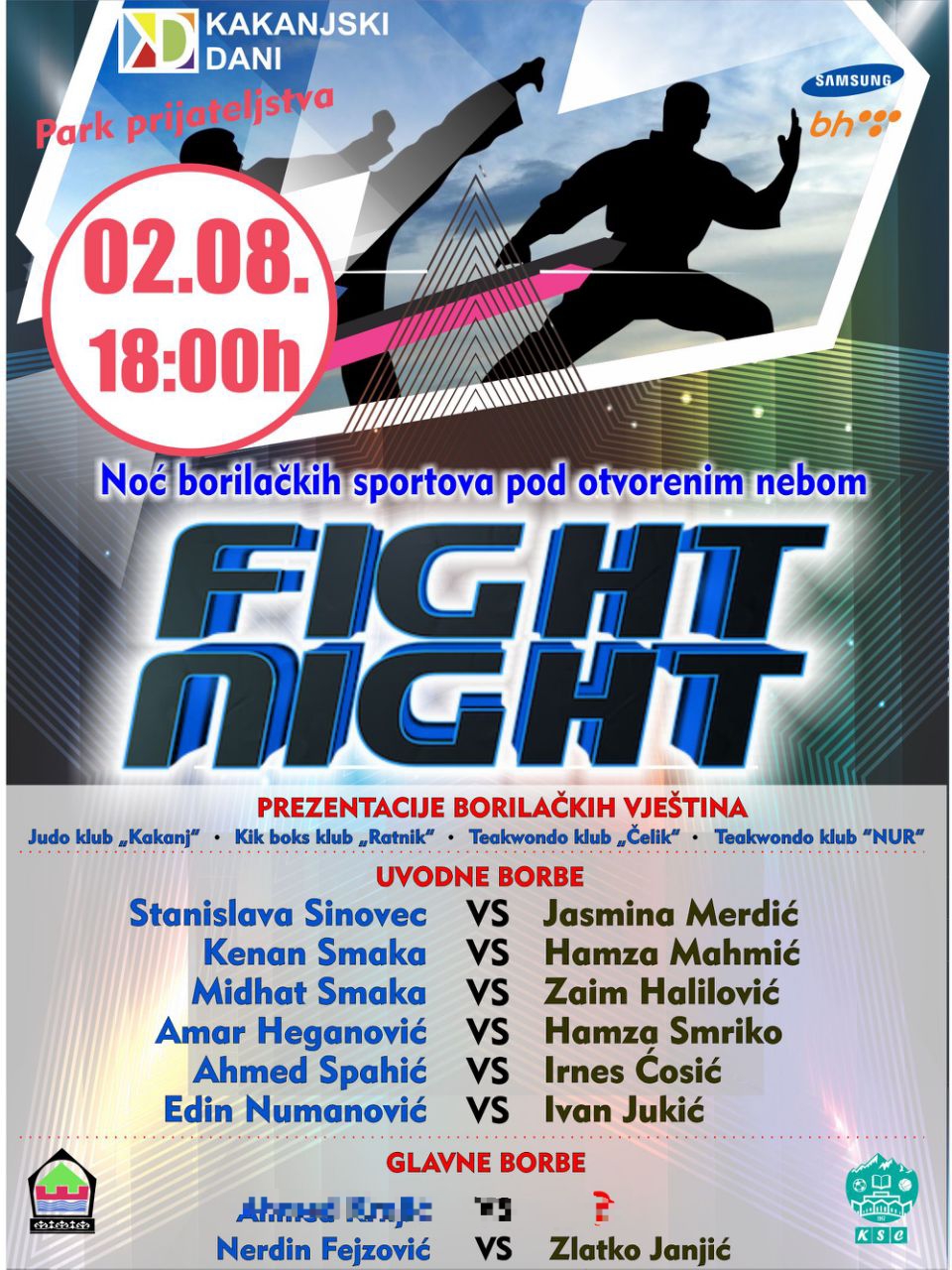 BORILAČKI SPEKTAKL: Noć borilačkih sportova pod otvorenim nebom “FIGHT NIGHT”