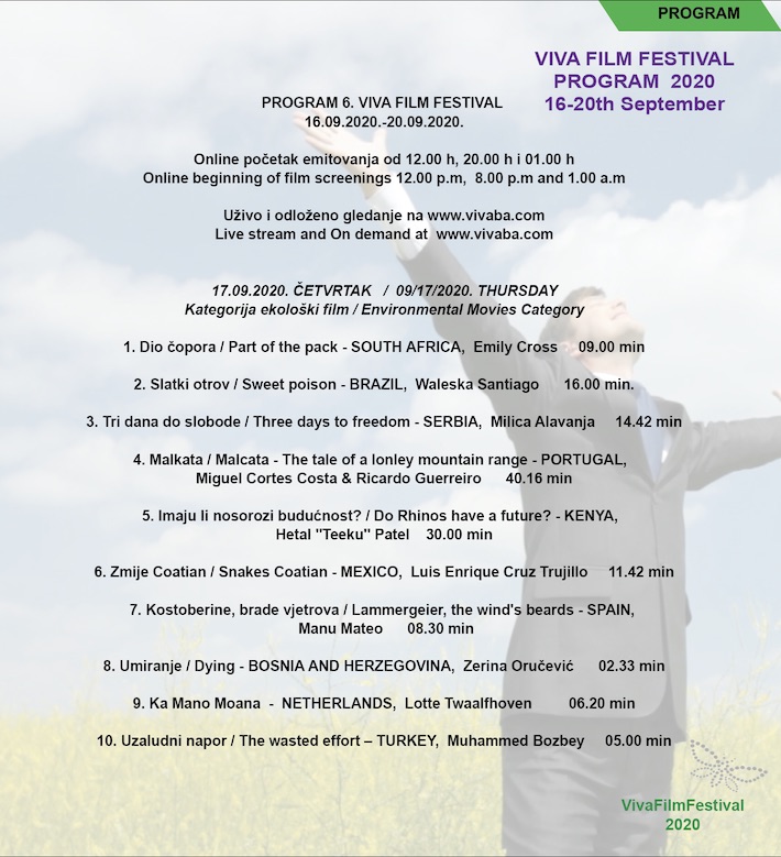 VIVA FILM FESTIVAL: Danas u kultnom školskom centru “Europa” projekcije filmova iz kategorije ekologija