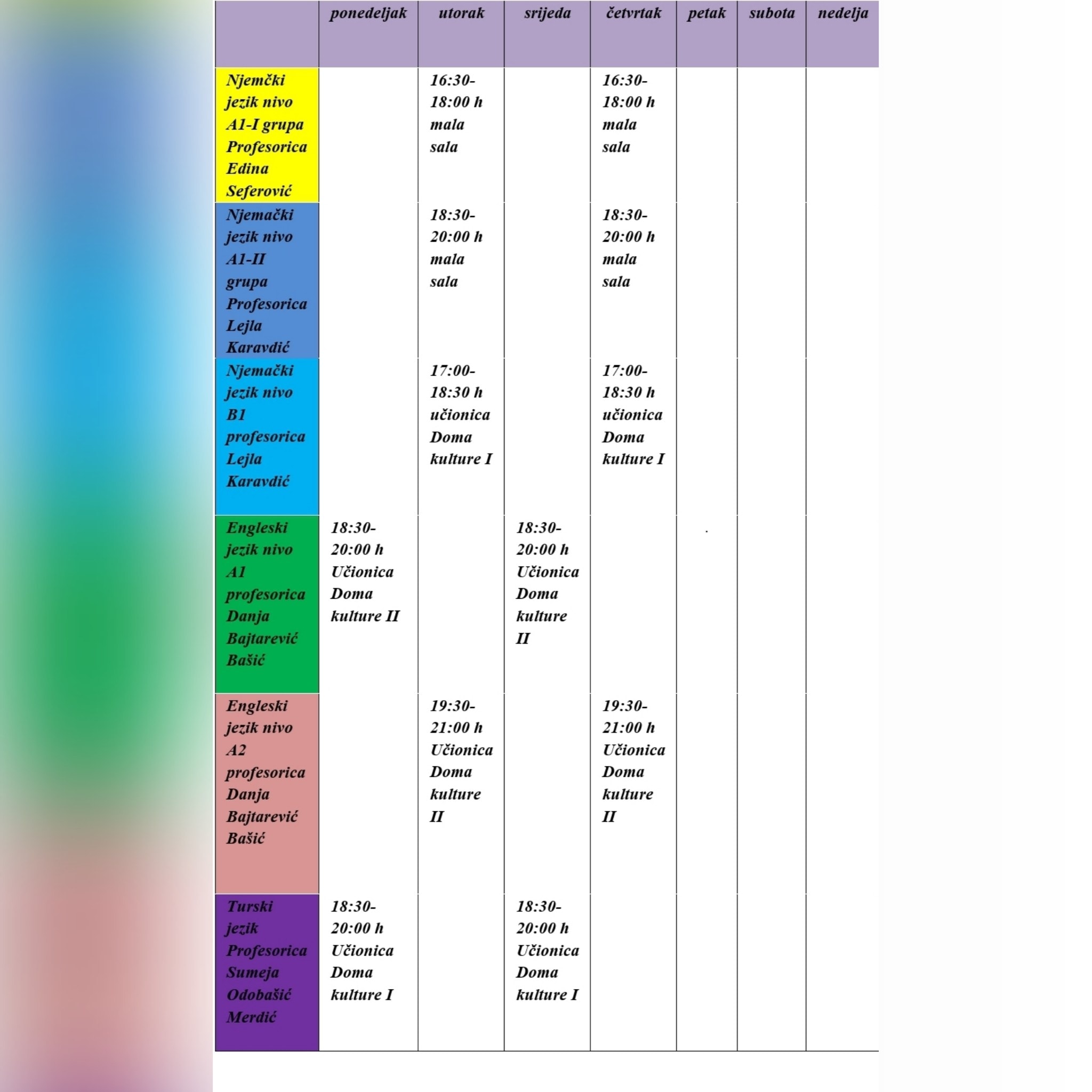 Počeli su časovi stranih jezika u JU KSC Kakanj – Pogledajte raspored